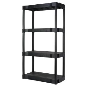 Black Plastic 4-Tier 56.2" H x 30"" W x 13.8" D, 280lb Total Capacity