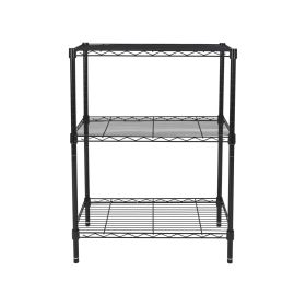 3-Tier Multipurpose Wire Shelving Rack, Black Color,750lbs Load Capacity, for Adult