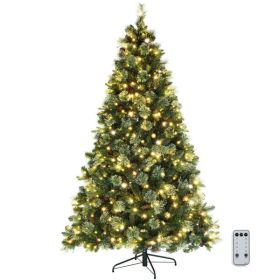 7ft Automatic Tree Structure PE PVC Material 650 Lights Warm Color 9 Modes With Remote Control 1200 Branches With Pine Needles Christmas Tree Gre