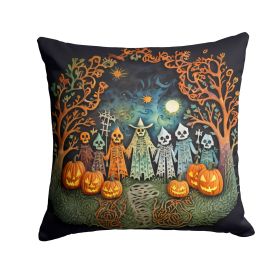 Papel Picado Skeletons Spooky Halloween Throw Pillow Machine Washable, Indoor Outdoor Decorative Pillow for Couch, Bed or Patio, 14Hx14W
