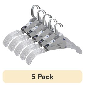 (5 pack) Dress Hanger, 4 Pack, Adult, Crystal Clear Plastic, Swivel Neck