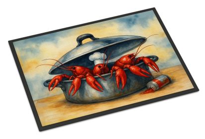 Crawfish Cooking Doormat Front Door Mat Indoor Outdoor Rugs for Entryway, Non Slip Washable Low Pile, 24H X 36W