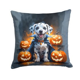 Dalmatian Puppy Halloween Throw Pillow Machine Washable, Indoor Outdoor Decorative Pillow for Couch, Bed or Patio, 18Hx18W