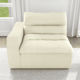 Lazy Floor Sofa, Modern Floor Lounge Chair With Left Arm, Comfortable Beanbag Sofa, Suitable For Living Room Bedroom Office (Option: Beige1)