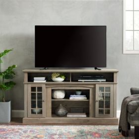 Classic TV Media Stand Modern Entertainment Console For TV Up To 65 With Open And Closed Storage Space, Gray Wash (Option: Gray Wash)