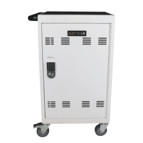 Mobile Charging Cart And Cabinet For Tablets Laptops 30-Device With Combination Lock White (Option: Antique White)