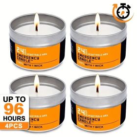 4 Smokeless Windproof Emergency Candles, Emergency Disaster Prevention Candles, Suitable For Indoor And Outdoor Use, Perfect For Outdoor Parties, (Option: 4Pcs)
