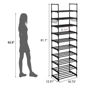 10 Tier Shoe Rack Tall Metal Shoe Storage Organizer For Bathroom Bedroom Living Room (Option: W13498177)