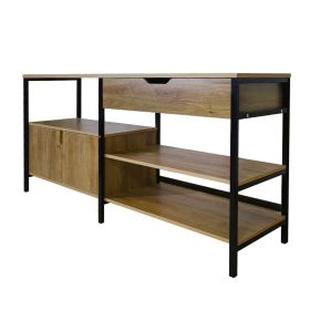 Living Room Side Cabinet, Storage Cabinet, Sideboard Cabinet, Kitchen Utensils Cabinet, Sturdy And Durable Iron Frame Support, Living Room TV Cab (Color: Brown)