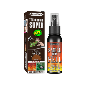 Jue-Fish Stinky Fart Spray Red April Fool's Day Whole Man Liquid Toy Spoof Stinky Entertainment Poop Hell Bomb Smell (Color: Red)