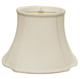 Slant Inverted Corner Oval Softback Lampshade With Washer Fitter, White (Color: White)