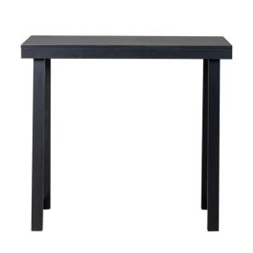 Black Trapezoidal Leg Tabletop With Edge Pine Entrance Table (Color: Black)