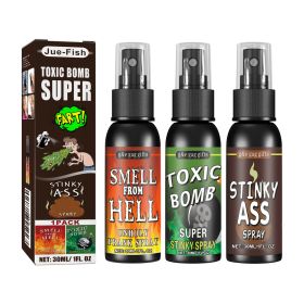 Jue-Fish Stinky Fart Spray Set April Fool's Day Whole Man Liquid Toy Spoof Stinky Entertainment Poop Hell Bomb Smell (Option: 1set)