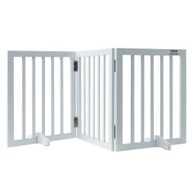 VEVOR Free Standing Dog Gate, 24" H x 60" W Freestanding Pet Gate, 3 Panels Foldable Dog Gate for Wide and Narrow Passageways (Width: 60 inch, Function: Foldable)