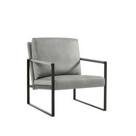 Lounge Living Room Office PVC Leather Accent Arm Chair With Extra Thick Padding (Option: Gray)