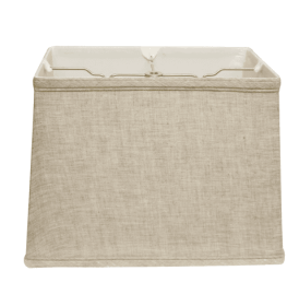 Retro Rectangle Softback Lampshade With Washer Fitter, Oatmeal Color Fabric Lampshade For Table Lamps, Natural Linen, 8x14 Top X 10x16 Bottom X 1 (Option: Natural)