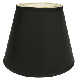 Slant Deep Empire Hardback Lampshade With Washer Fitter, Black With White Lining (Option: Black White)